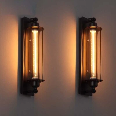 E27 Vintage Wall Light Retro Industrial Metal Wall Sconce W-filament Wall Lamp - Image 1 of 4