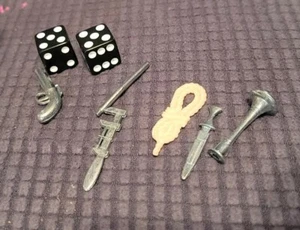 2002 2005 Clue Game Ersatzfiguren 6 Spielsteine & Würfel C40 - Bild 1 von 2