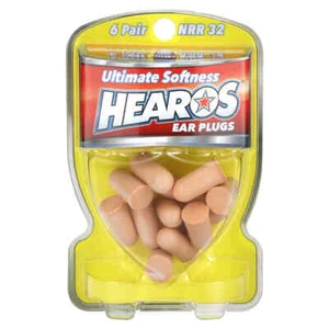 Hearos NRR 32 Ear Plugs Ultimate Softness Noise Reduction EZ Grip Design 6 Pairs - Picture 1 of 2