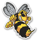 2 x Wasp Bee Hornet Vinyl Sticker iPad Laptop Helmet Car Bike Yellow #4637/SV