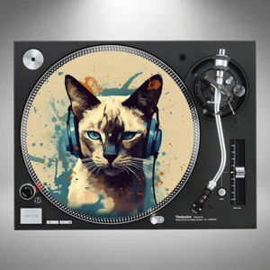 Alfombrillas Siamese Cat 12" tocadiscos rodantes par o individuales *publicadas en cartón* - Imagen 1 de 5
