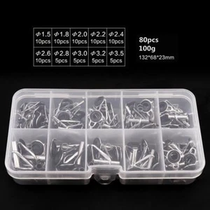 80 Pack Fishing Rod Tip Top Replacement Repair Guide for DIY Eye Rings Repair US - Picture 1 of 7