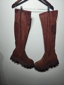 Kelsi Dagger Brown Suede Over The Knee Boots Size 8 - Picture 1 of 7