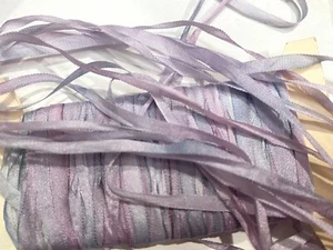 silk embroidery ribbon trim flower 1/8" 4mm wisteria shaded 1yd made in Japan - Picture 1 of 3