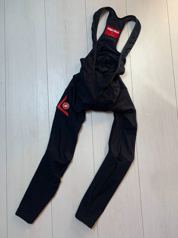 Calça de ciclismo Castelli Velocissimo 5 bibtight acolchoada preta/vermelha tamanho P masculina - Imagem 1 de 4