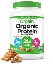 Orgain Organic Vegan 21g Protein Powder, Plant Based, Peanut Butter 2.03lb