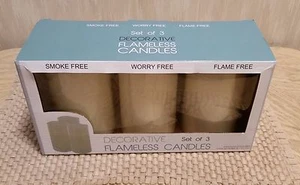 Decorative Flameless Vanilla Scented Candles, Set of 3 - Picture 1 of 5