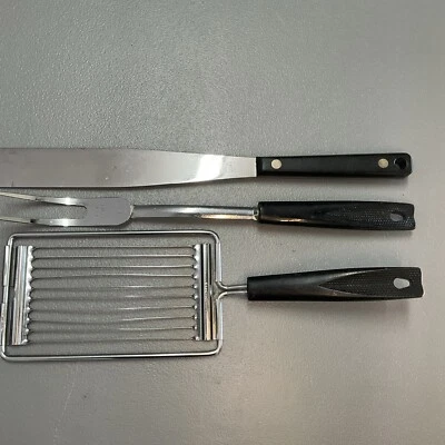 Lot Of 3 Vintage  Ekco USA Metal Chrome-Cake Spreader / Fork/Tomato Slicer - Image 1 of 4