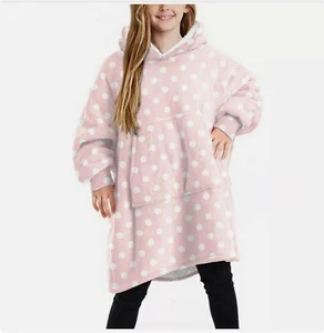 Christmas Kids Girl Fleece Hooded Blanket Sweatshirt Winter Pullover Jumper Tops - Picture 1 of 1