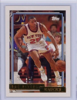 1992-93 DOC RIVERS TOPPS GOLD #290 card NEW YORK KNICKS - Image 1 of 2