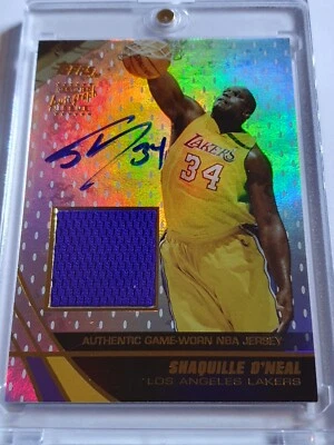 2003 Topps Shaquille O'Neal PATCH AUTO /499 Game Worn Jersey - On Card Autograph - Image 1 of 4