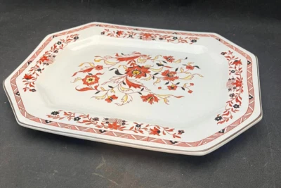 Wedgwood Kashmar 中号椭圆形拼盘 - 红色、黄色和黑色花朵 — 第 1/4 张图片