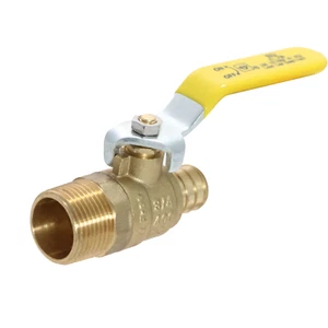 Válvula de bola macho Pex 3/4" de 10 piezas, engarce Pex B, latón sin plomo, puerto completo - Imagen 1 de 10