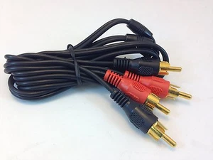 1 PIEZA - 2 RCA MACHO A 2 RCA MACHO CABLE 12 FT - ESTÉREO - CHAPADO EN ORO # 11-2012 - Imagen 1 de 2