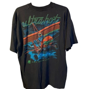Vintage T SHIRT WILD BLUE GRAPIC PRINT MENS XL Short Sleeve Black - Picture 1 of 5