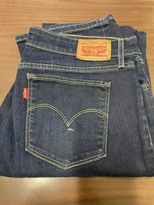 BELLO! Jeans Levi's donna 714 vita media dritto denim blu scuro. SPEDIZIONE VELOCE! - Foto 1 di 12