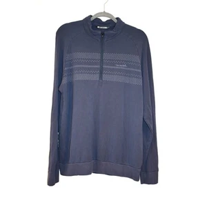 TravisMatthew Men's Blue Pullover 1/4 Zip Size Large Logo High Collar - Picture 1 of 9