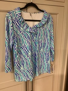 Top Lulu-B Manga 3/4 Efecto Enfriamiento Colores Brillantes UPF 50 Nuevo Con Etiquetas Grande - Imagen 1 de 7