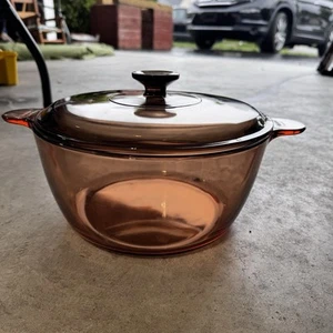 Corning Ware Pyrex Amber Vision Ware & Deckel 4,5L Vintage Dutch Oven Suppentopf 🍲 - Bild 1 von 4
