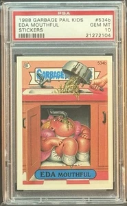 1988 GARBAGE PAIL KIDS SERIES 13 #534B EDA MOUTHFUL PSA 10 GEM MINT - Picture 1 of 2