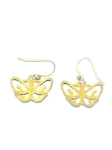 Pendientes Mariposa Vintage Colgante Gancho Gota Tono Dorado Boho Joyería Artesanal Años 70 - Imagen 1 de 7