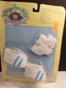 Vtg Cabbage Patch Kids Weebok Shoes White & Blue Lace Up Sneakers Socks 3968 NOS - Picture 1 of 6