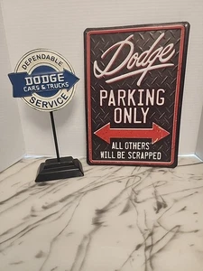 Dodge Parking Only Metal Sign And Desk Display Dependable Service - Picture 1 of 16