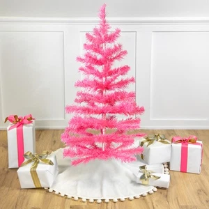 Northlight künstlicher Lametta Weihnachtsbaum, - 3' - einfarbig rosa - unbeleuchtet - Bild 1 von 6