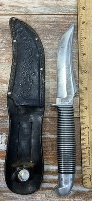 Western F39 Boulder, CO Black Beauty Fixed Blade Knife w/ Sheath - Image 1 of 4