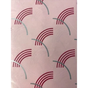 Vintage Wrapping Paper 2 Sheets 20” X 30” Pink Rainbow Stripes All Occasion - Picture 1 of 6