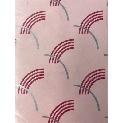 Vintage Wrapping Paper 2 Sheets 20” X 30” Pink Rainbow Stripes All Occasion  - Image 1 of 4