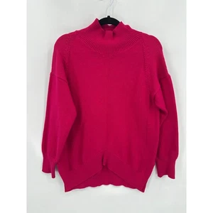 Anthropologie Maeve Pullover Sweater Size Small Turtleneck Hot Pink Cozy - Picture 1 of 6