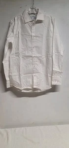 OLD NAVY NON IRON SLIM FIT BUILT IN FLEX SMALL BUTTON UP WHITE MEN'S SHIRT - Picture 1 of 6
