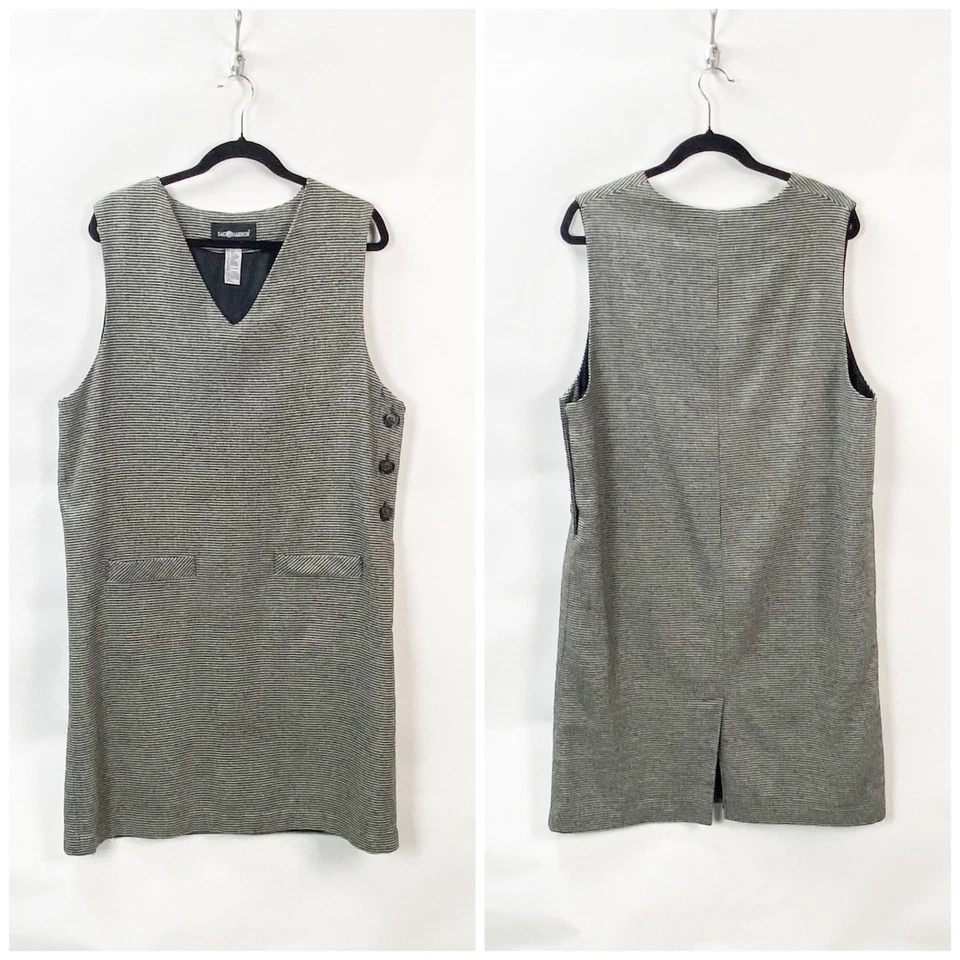 Mini vestido recto vintage años 90 Sag Harbor 14 para mujer negro/blanco mezcla de lana Foto 1 de 4