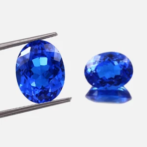 Passende Paar AAA Natürlich Kornblumen Blau Spinell Oval Lose Edelstein Schnitt - Bild 1 von 6