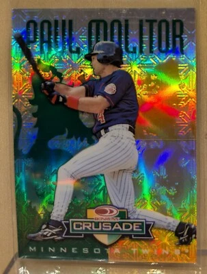 1998 Donruss CRUSADE GREEN #28 Paul Molitor Refrator INSERÇÃO ICÔNICA RARA /250 - Imagem 1 de 2