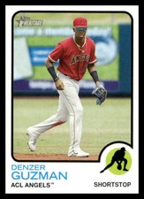 2022 Topps Heritage Minors 35 Denzer Guzman Angels Baseball Card