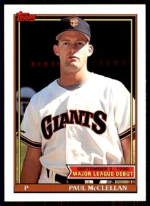 1990 Topps Major League Debut Paul McClellan San Francisco Giants #102