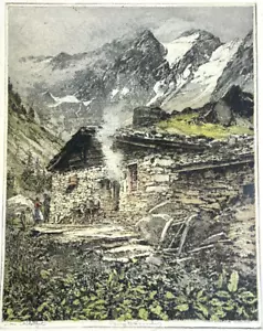 Luigi Kasimir Farbradierung ""Mt. Ankogel"" original signierte untere Mitte - Bild 1 von 11