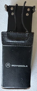 MOTOROLA Radio Pouch Black Leather Case, 15DO5687D30H, Good Condition, Vintage! - Picture 1 of 12