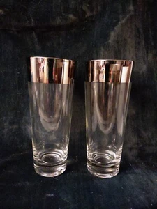 Vintage Dorothy Thorpe silberner Rand Allegro Tom Collins Brille MCM - 6ERer Set - Bild 1 von 1