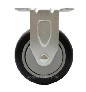 4P20PR 4" Rigid Caster Polyurethane Wheel Top Plate - Picture 1 of 1