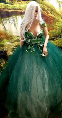 Conjunto de vestido de fiesta de boda de inspiración afgana verde y blanco AMEENAH Foto 1 de 4