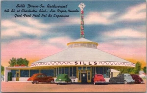 Postal de Las Vegas Nevada HOT SHOPPES RESTAURANTE DRIVE-IN COLOR LINO - Imagen 1 de 2
