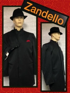 Zandello NEU Schwarz 42 L ANZUG Plissee 36 W Hose Superior Polyester 823038A - Bild 1 von 3