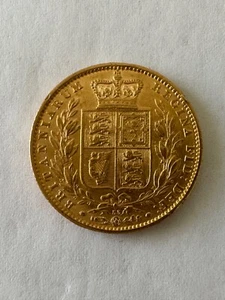 1869 Shield Gold Sovereign Die No 53 - Picture 1 of 13