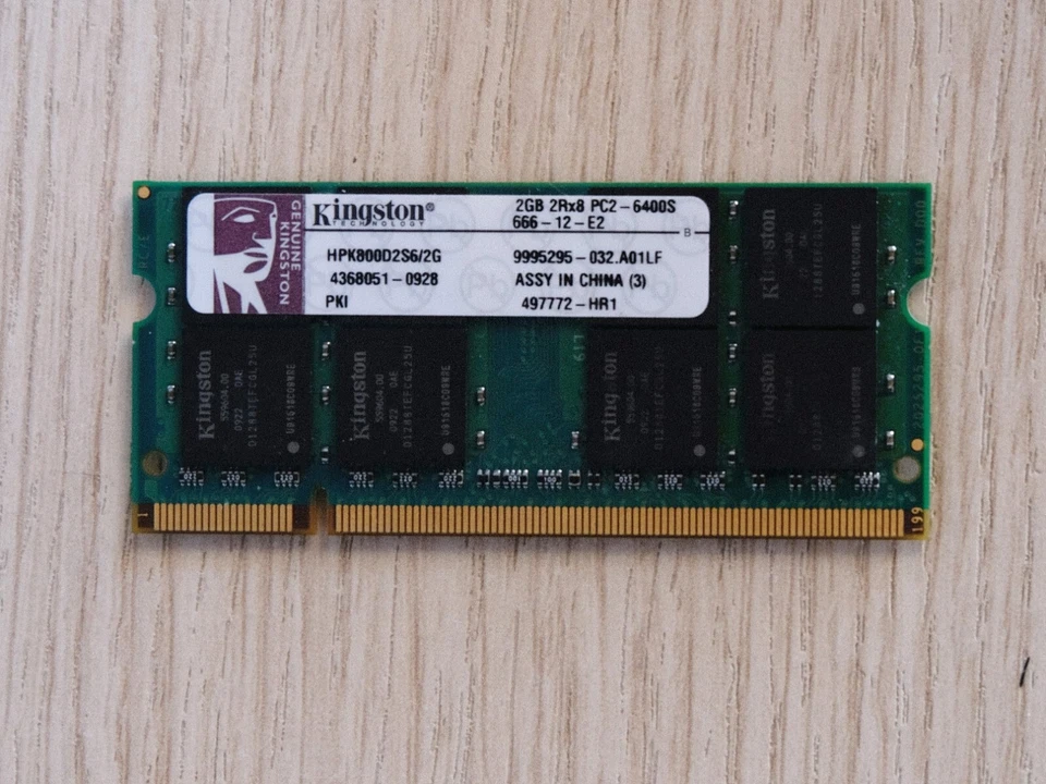 RAM SO-DIMM Kingston 1x2GB PC2-6400 (800Mhz) DDR2 TESTED - Immagine 1 di 1