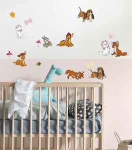 Adesivi Murali Disney Set BAMBI Gatti Cani Camera Da Letto 2 Fogli 30x30cm - Foto 1 di 4