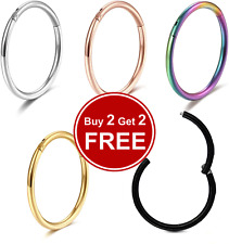 Nose Ring Septum Ring Nose Piercing Lip Ring Surgical Steel Clicker Nose Hoop