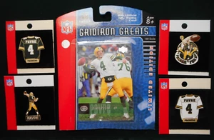 NEW Special Offer: NFL Licensed Brett Favre Collector's Pins & Trading Card - Picture 1 of 8